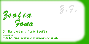 zsofia fono business card