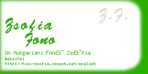 zsofia fono business card